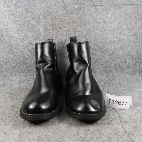 SO Shoes Womens 6 Ankle Booties Chelsea Pull On Black Boot Fabiana Casual Studs - Picture 2 of 11